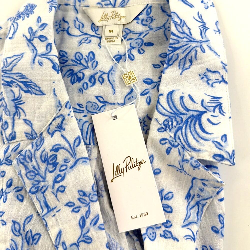 Lilly Pulitzer Women's Resort White Montee Cover-Up Shirt Tall Size M - Picture 4 of 11